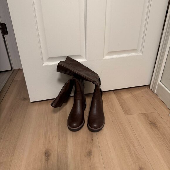 New Sun + Stone Blakely Brown Riding Boots Size 6.5M Buckle Detail Tall Boots - Picture 5 of 5